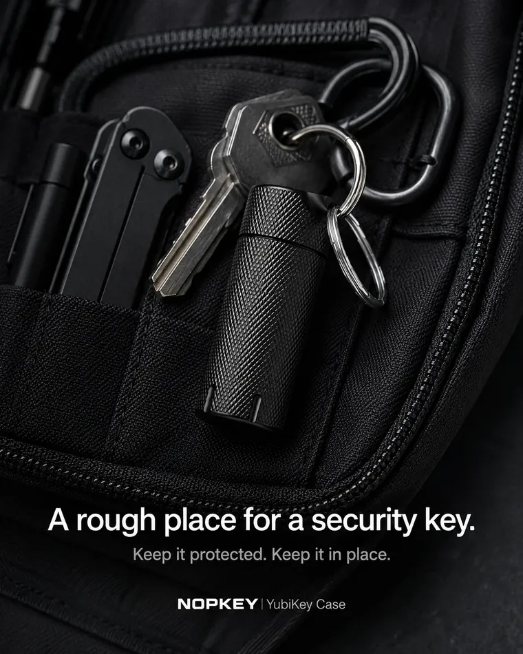 NOPKEY case clipped beside everyday carry tools